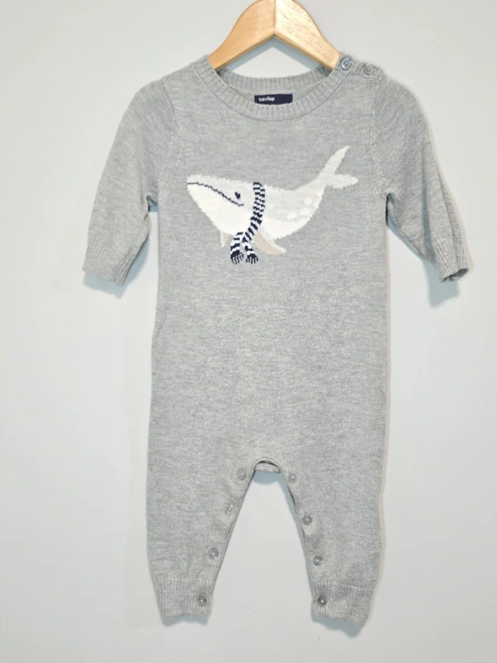 Baby Gap Gray Whale Knit One-Piece